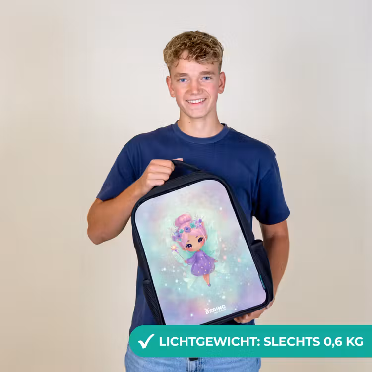 Bloemenfee in pastelglans Rugzak - Zwart middel -sfeer7_NL
