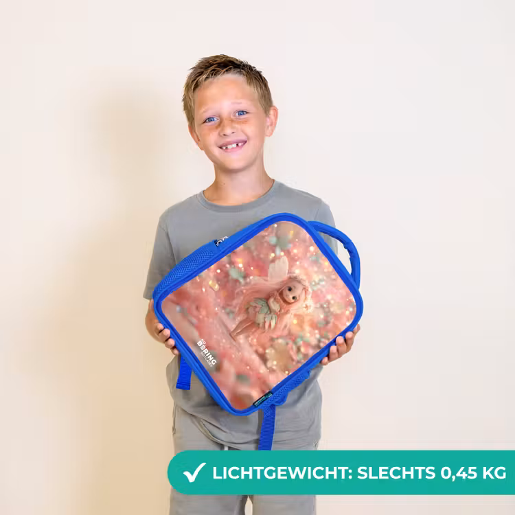 Bloemenfee in roze sprookjeswereld Kinderrugzak - Blauw middel -sfeer1_NL
