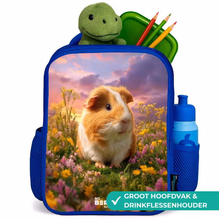 Cavia - Natuur - Dier Kinderrugzak - Blauw middel -inhoud_NL