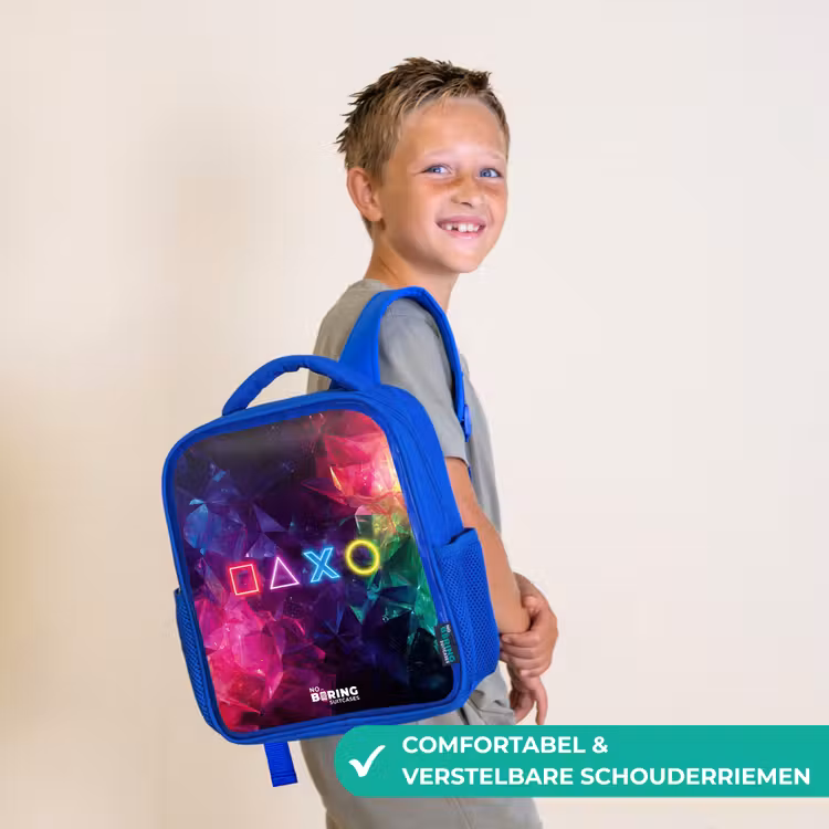 Controller - Symbolen - Neon Kinderrugzak - Blauw middel -sfeer3_NL