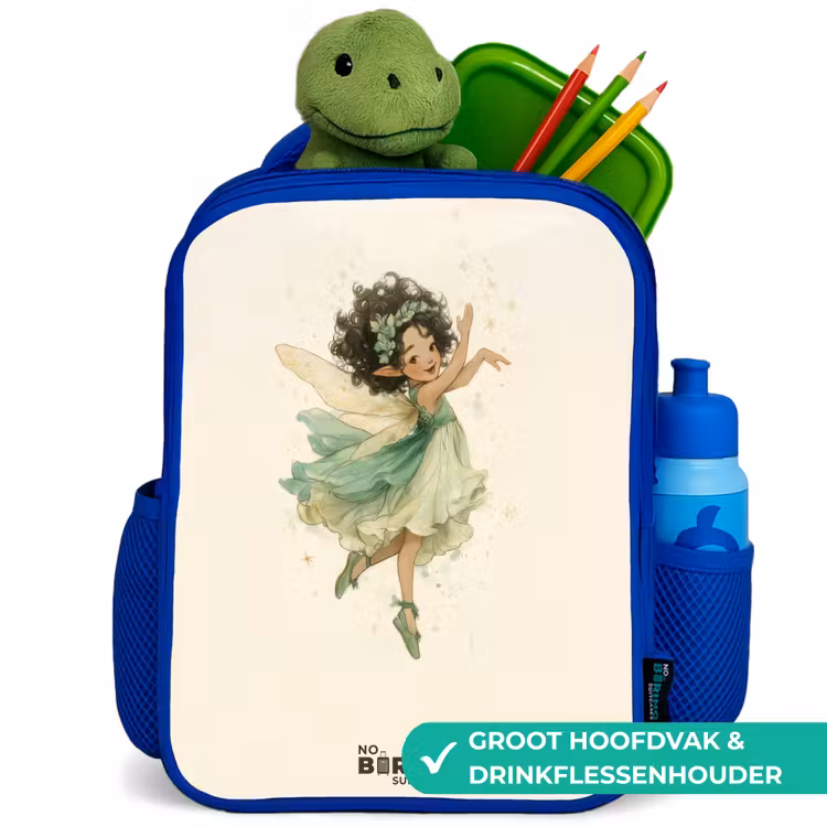 Dansende bosfee Kinderrugzak - Blauw middel -inhoud_NL