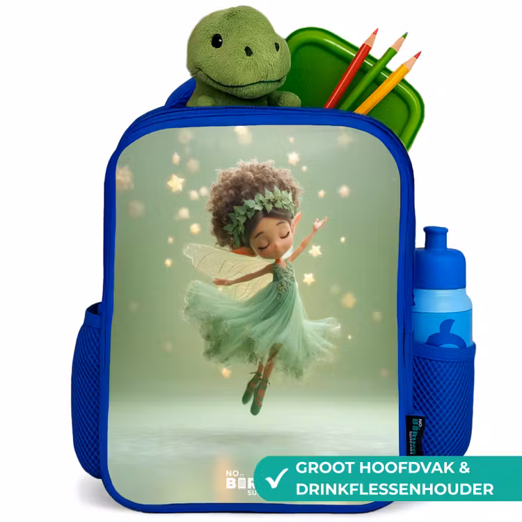 Dansende fee in groen licht Kinderrugzak - Blauw middel -inhoud_NL
