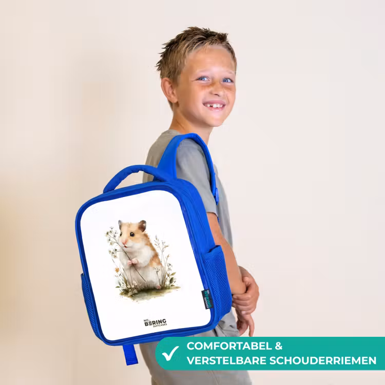 Dier - Natuur - Hamster Kinderrugzak - Blauw middel -sfeer3_NL