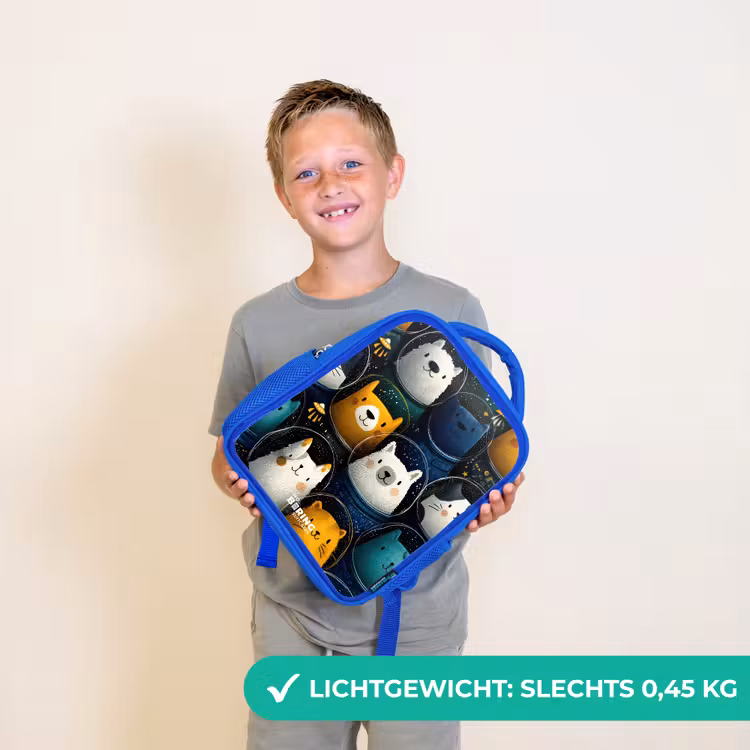 Dieren - Sterren - Planeten - Astronaut Kinderrugzak - Blauw middel -sfeer1_NL
