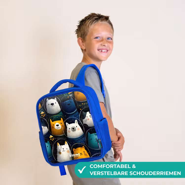 Dieren - Sterren - Planeten - Astronaut Kinderrugzak - Blauw middel -sfeer3_NL