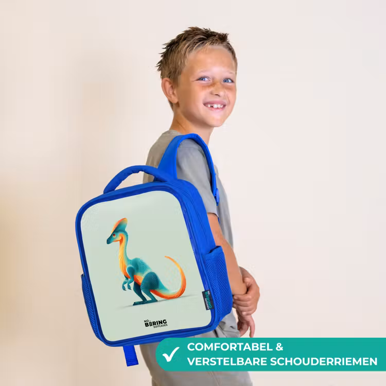 Dino - Blauw - Dier Kinderrugzak - Blauw middel -sfeer3_NL