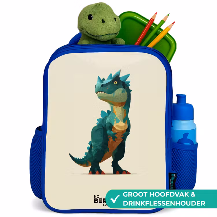 Dino - Dier - Groen Kinderrugzak - Blauw middel -inhoud_NL