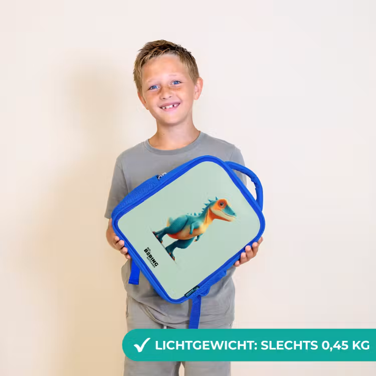 Dino - Dier - Groen - Oranje Kinderrugzak - Blauw middel -sfeer1_NL