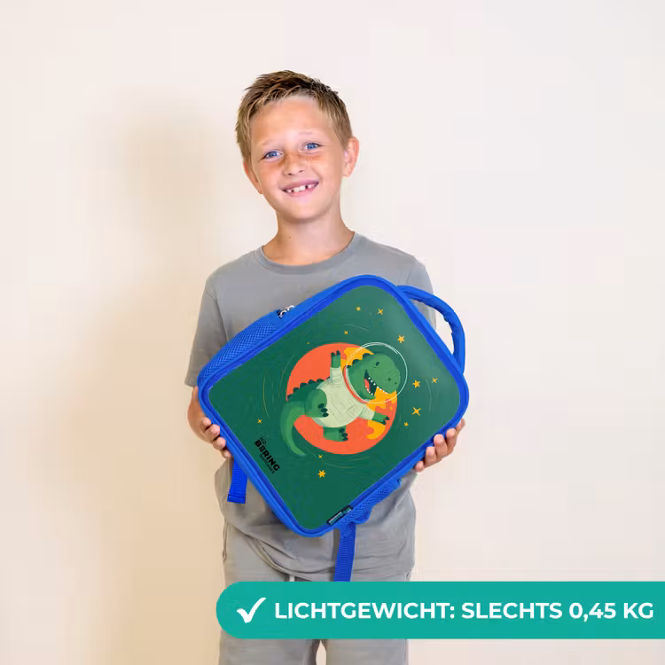 Dino - Planeet - Sterren - Groen Kinderrugzak - Blauw middel -sfeer1_NL