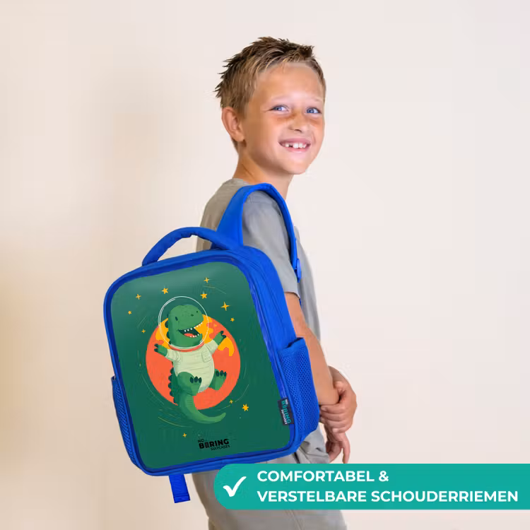 Dino - Planeet - Sterren - Groen Kinderrugzak - Blauw middel -sfeer3_NL