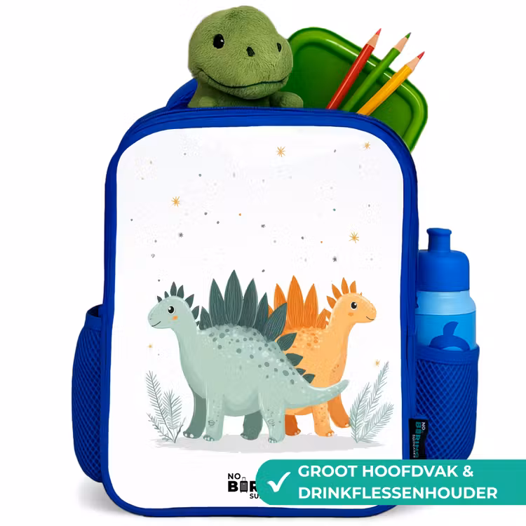 Dinos - Dieren - Sterren Kinderrugzak - Blauw middel -inhoud_NL