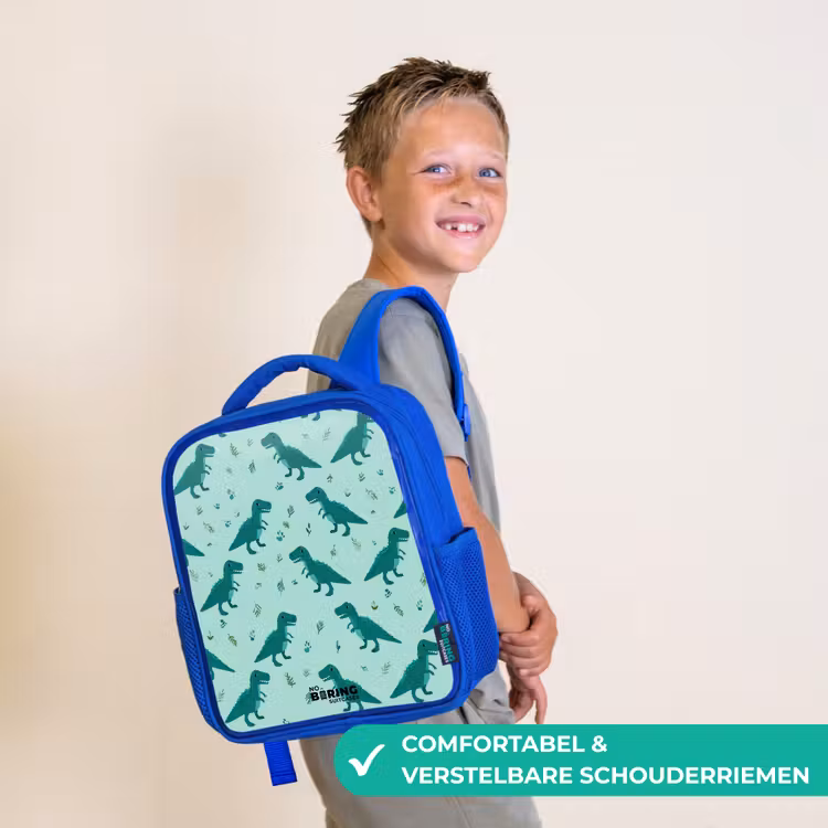 Dinos - Patroon - Groen Kinderrugzak - Blauw middel -sfeer3_NL