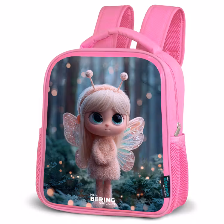 Fairy - Bos - Glitters Kinderrugzak - Roze middel -schuin