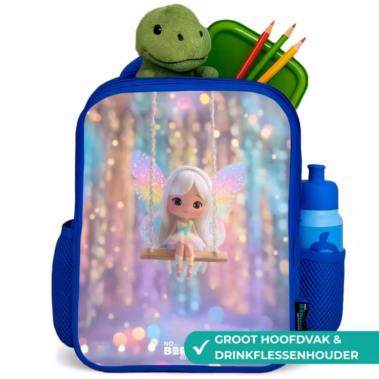 Fee - Elf - Regenboog Kinderrugzak - Blauw middel -inhoud_NL