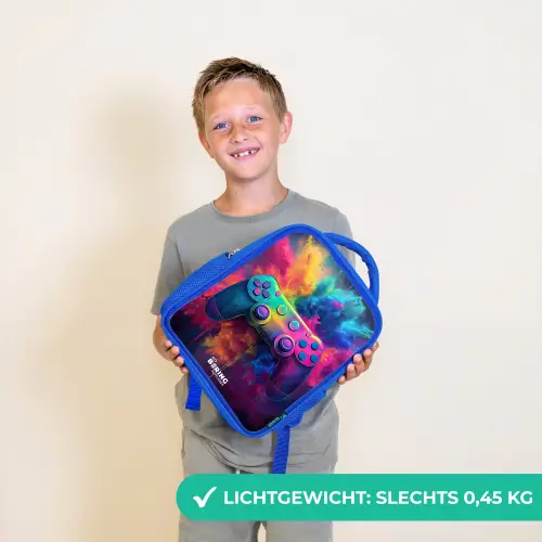 Game - Controller - Kleurrijk - Explosie Kinderrugzak - Blauw middel -sfeer1_NL