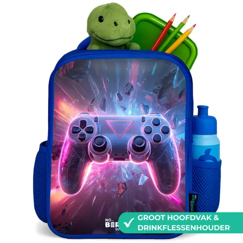 Game - Controller - Neon Kinderrugzak - Blauw middel -inhoud_NL