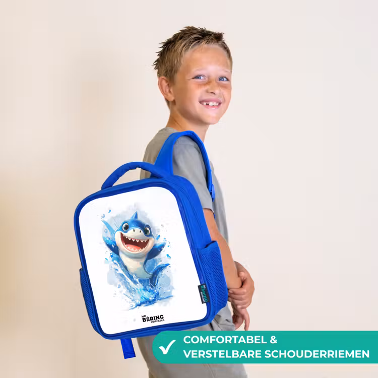 Haai - Tanden - Water Kinderrugzak - Blauw middel -sfeer3_NL