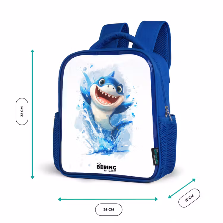 Haai - Tanden - Water Kinderrugzak - Blauw middel -productfoto_formaten