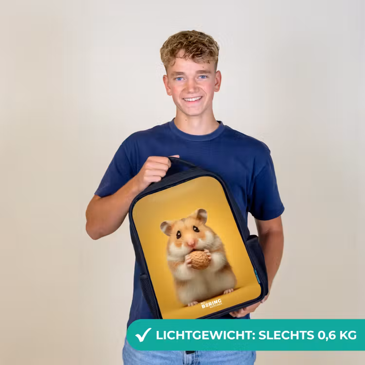 Hamster - Walnoot - Dier Rugzak - Zwart middel -sfeer7_NL