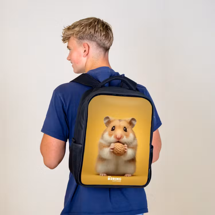 Hamster - Walnoot - Dier Rugzak - Zwart middel -sfeer8