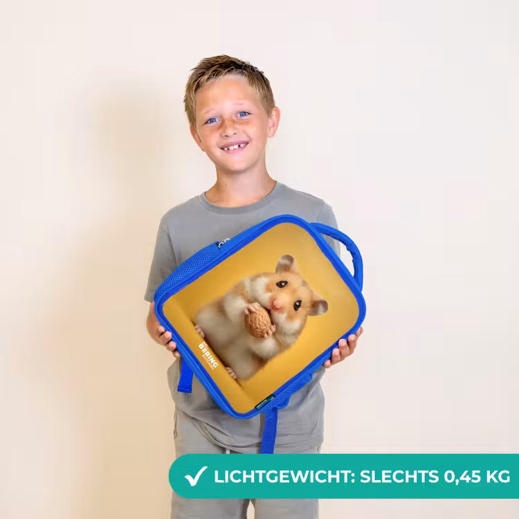 Hamster - Walnoot - Dier Kinderrugzak - Blauw middel -sfeer1_NL