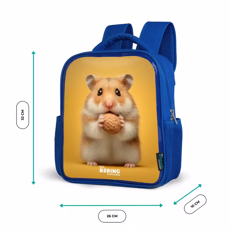 Hamster - Walnoot - Dier Kinderrugzak - Blauw middel -productfoto_formaten