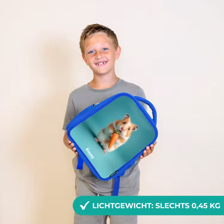 Hamster - Wortel - Dier Kinderrugzak - Blauw middel -sfeer1_NL
