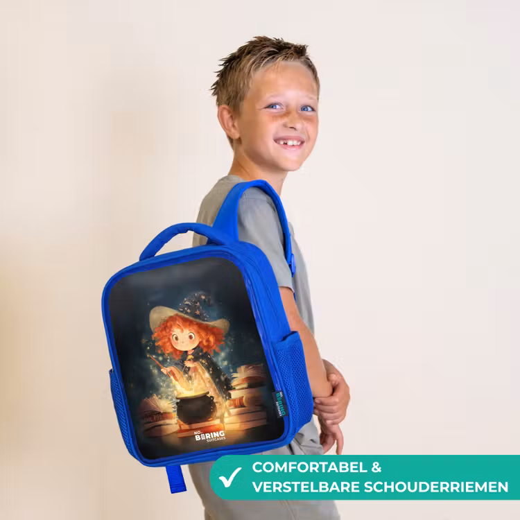 Heks met Sprankelende Toverdrank Kinderrugzak - Blauw middel -sfeer3_NL