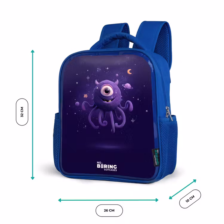 Kosmisch tentakelmonster Kinderrugzak - Blauw middel -productfoto_formaten