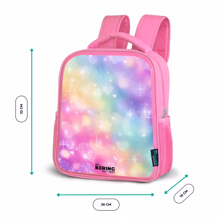 Licht - Regenboog - Hartjes Kinderrugzak - Roze middel -productfoto_formaten