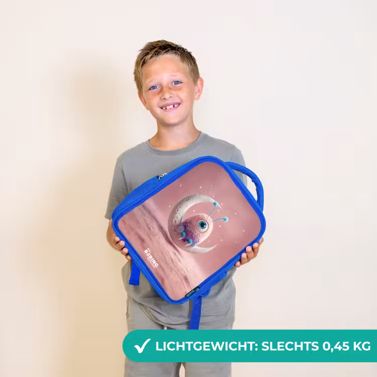 Maanwip met Pluizig Wezentje Kinderrugzak - Blauw middel -sfeer1_NL