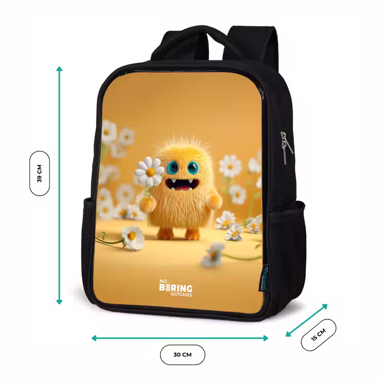 Monster - Wezen - Bloem - Geel Rugzak - Zwart middel -productfoto_formaten