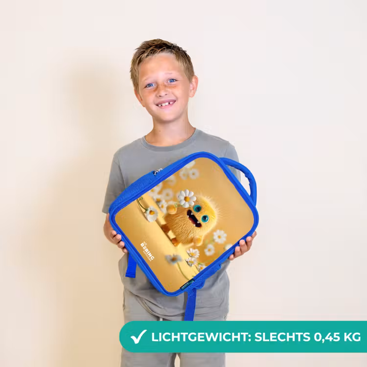 Monster - Wezen - Bloem - Geel Kinderrugzak - Blauw middel -sfeer1_NL