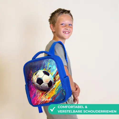 Neon - Voetbal - Kleurrijk Kinderrugzak - Blauw middel -sfeer3_NL