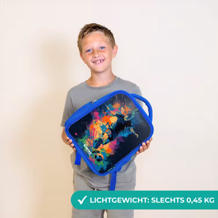 Neon - Voetballer - Kleurrijk Kinderrugzak - Blauw middel -sfeer1_NL