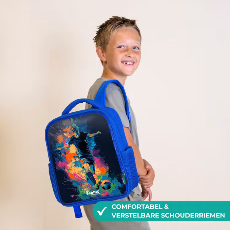 Neon - Voetballer - Kleurrijk Kinderrugzak - Blauw middel -sfeer3_NL