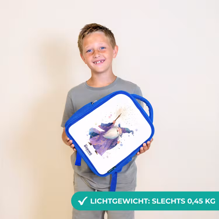Oude tovenaar met staf Kinderrugzak - Blauw middel -sfeer1_NL