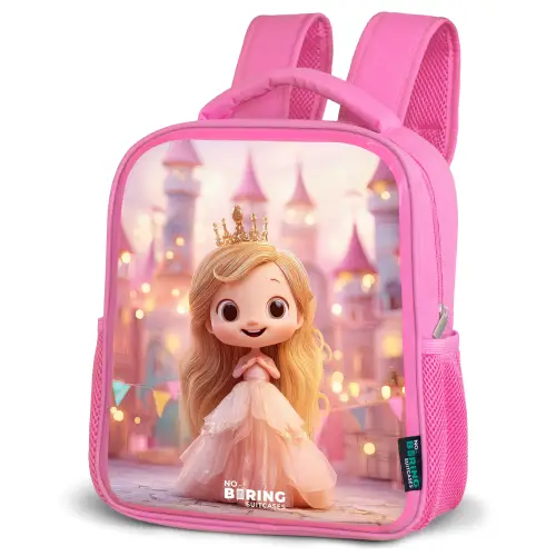 Prinses - Roze - Kasteel Kinderrugzak - Roze middel -schuin