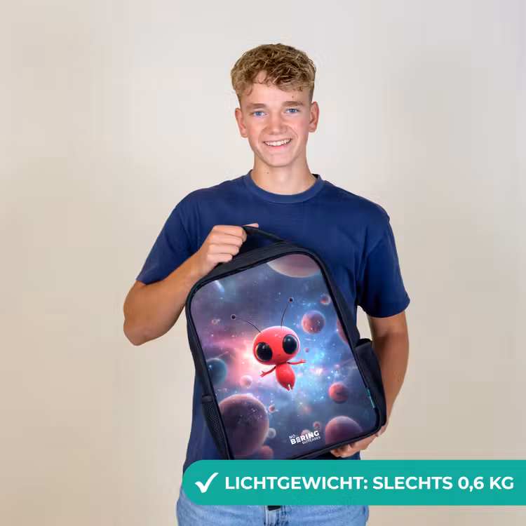Rood Ruimtewezen in Kosmische Dans Rugzak - Zwart middel -sfeer7_NL