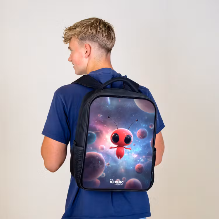 Rood Ruimtewezen in Kosmische Dans Rugzak - Zwart middel -sfeer8