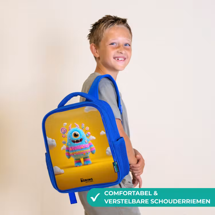 Snoep - Monster - Regenboog Kinderrugzak - Blauw middel -sfeer3_NL