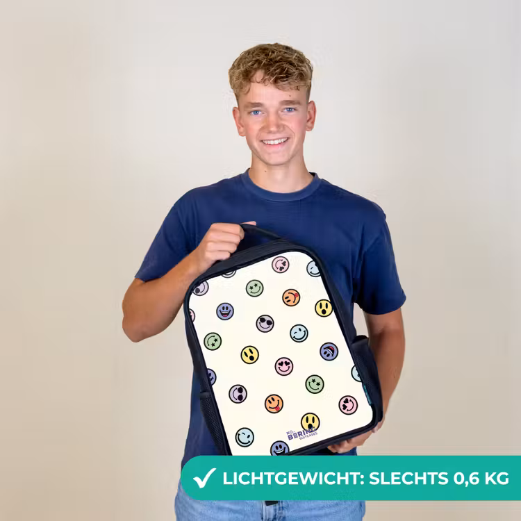 Speelse smiley-mix Rugzak - Zwart middel -sfeer7_NL