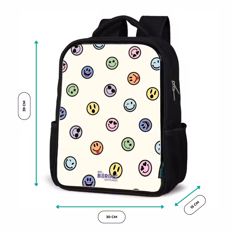 Speelse smiley-mix Rugzak - Zwart middel -productfoto_formaten