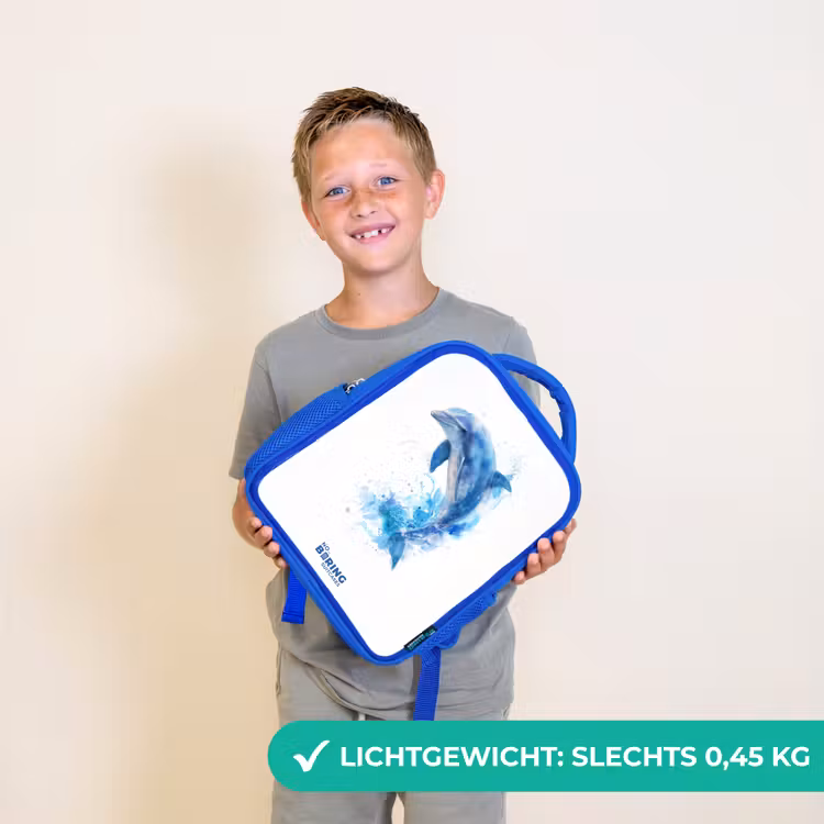 Springende blauwe dolfijn Kinderrugzak - Blauw middel -sfeer1_NL