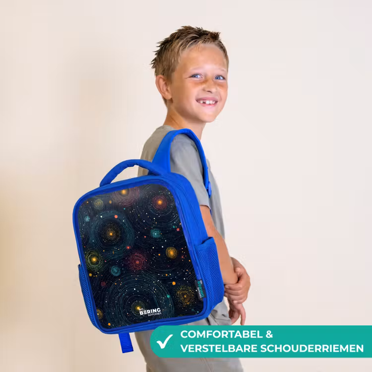 Sterren - Planeten - Kleurrijk Kinderrugzak - Blauw middel -sfeer3_NL