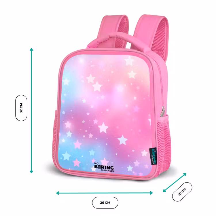 Sterren - Roze - Blauw Kinderrugzak - Roze middel -productfoto_formaten