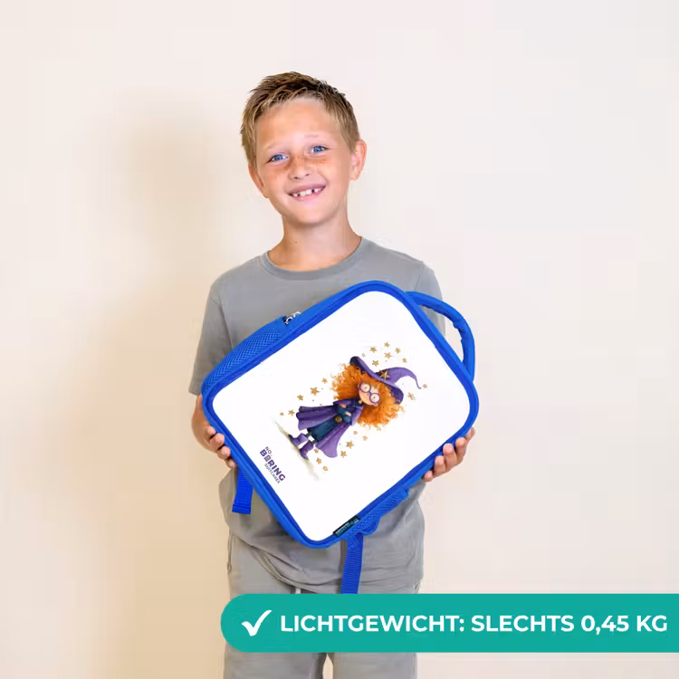 Sterrenmagie met krullen Kinderrugzak - Blauw middel -sfeer1_NL