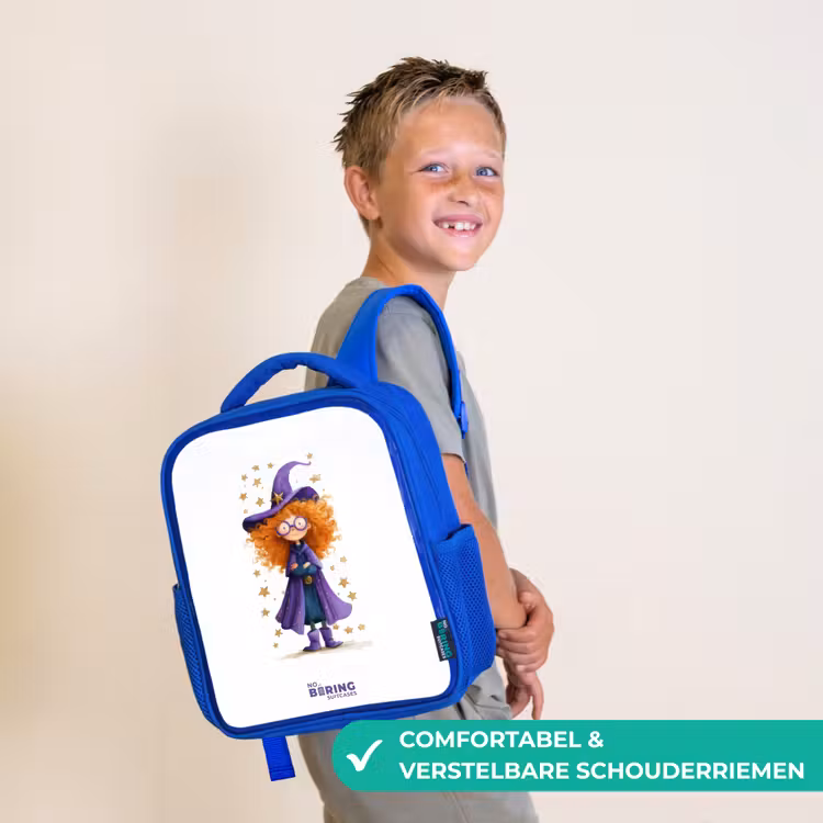 Sterrenmagie met krullen Kinderrugzak - Blauw middel -sfeer3_NL
