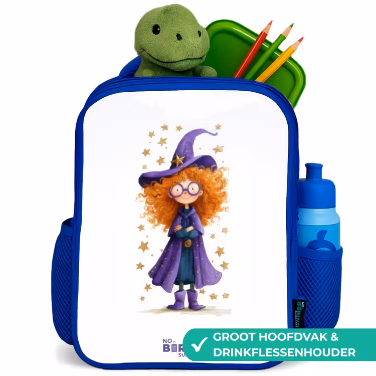 Sterrenmagie met krullen Kinderrugzak - Blauw middel -inhoud_NL