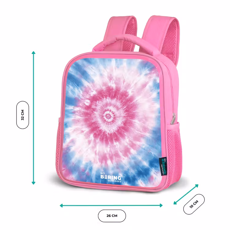 Tie dye - Abstract - Blauw - Roze Kinderrugzak - Roze middel -productfoto_formaten